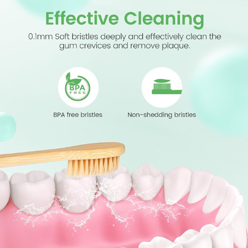BPA-Free Soft Bristles Dinya™ Biodegradable Bamboo Toothbrushes